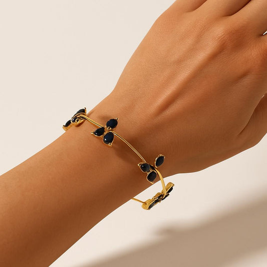 Midnight Bloom Sapphire Bangle