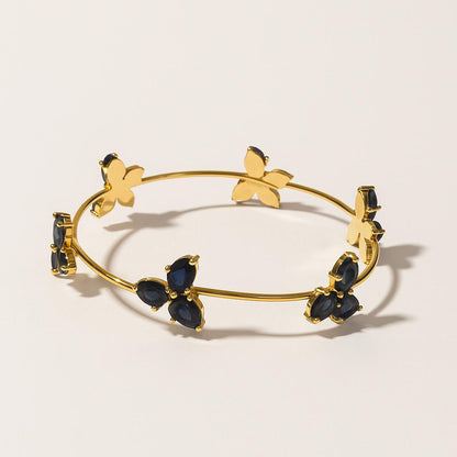 Midnight Bloom Sapphire Bangle