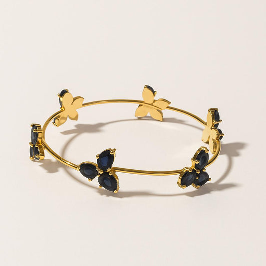 Midnight Bloom Sapphire Bangle